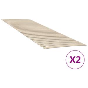 VidaXL Lattenbodems 2 st met 48 latten 80x200 cm