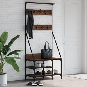 VidaXL Kledingrek met schoenenrek 80x40x184 cm bruin eikenkleur