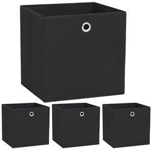 VidaXL Opbergboxen 4 st 32x32x32 cm nonwoven stof zwart