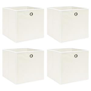 VidaXL Opbergboxen 4 st 32x32x32 cm stof wit