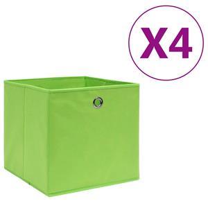 VidaXL Opbergboxen 4 st 28x28x28 cm nonwoven stof groen