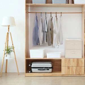 VidaXL Opbergboxen 2 st 43x34x23 cm stof crèmekleurig