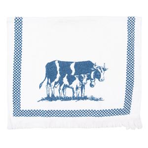 Clayre&Eef Gastendoekje koeien wit blauw