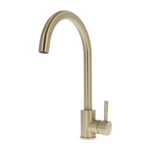 Luzzo Iseo Keukenkraan Brushed Brass - Rvs Mengkraan Keuken - Goud