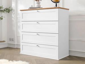 Mobistoxx Commode GACARIO 4 lades wit/eik