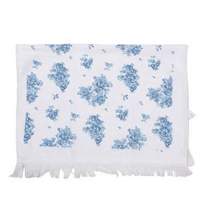Clayre&Eef Gastendoekje Roosjes blauw wit