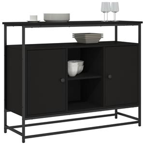 vidaXL Dressoir 100x35x80 cm bewerkt hout zwart