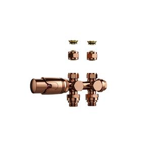 SaniGoods thermostatische radiatorkraan recht 1/2x16 M30 koper geborsteld