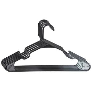 PlasticForte Kledinghangers set - 5x stuks - zwart- kunststof - x 23 cm - kledingkast hangers/kleerhangers -