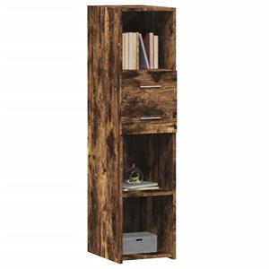vidaXL Hoge kast 30x42,5x124 cm bewerkt hout gerookt eikenkleurig