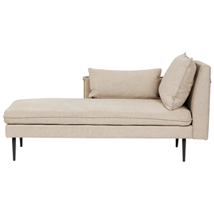 BELIANI Chaise longue stof beige rechtszijdig YERRES
