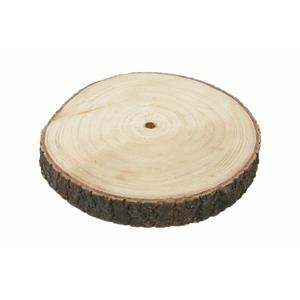 HBX Natural Living Kaarsenbord/decoratie dienblad - houten boomschijf - D26 x H3 cm - rond - tafeldecoratie schaal -