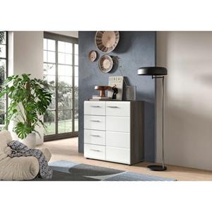 INOSIGN Kast Rumba, Breite 75cm, in Rauchsilber Nachbildung/Weiß Hochglanz