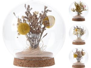 Home & Styling Droogbloemen In Glazen Bol Ø11x11,5cm