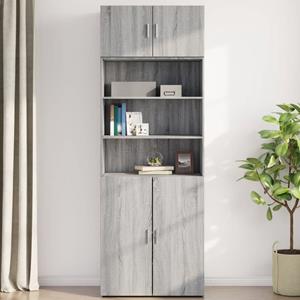 vidaXL Wandkast 80x42,5x40 cm bewerkt hout grijs sonoma eikenkleurig