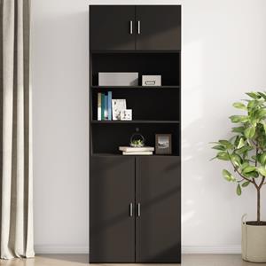 vidaXL Wandkast 80x42,5x40 cm bewerkt hout zwart