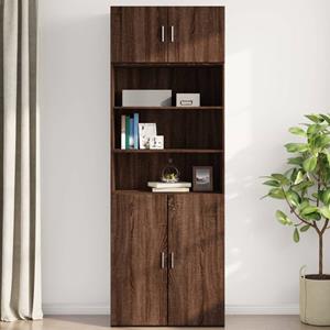 vidaXL Wandkast 80x42,5x40 cm bewerkt hout bruin eikenkleur