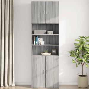 vidaXL Wandkast 80x42,5x64 cm bewerkt hout grijs sonoma eikenkleurig
