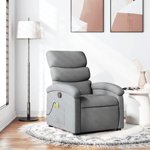 VidaXL Massagestoel verstelbaar stof lichtgrijs