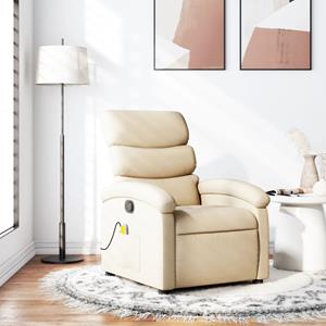 VidaXL Massagestoel verstelbaar stof crèmekleurig