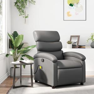 VidaXL Massagestoel verstelbaar kunstleer grijs