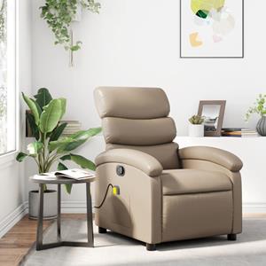 VidaXL Massagestoel verstelbaar kunstleer cappuccinokleurig