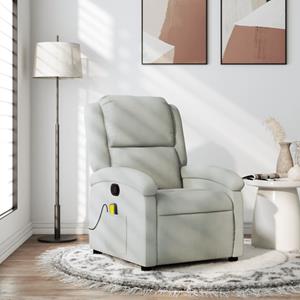 VidaXL Massagestoel verstelbaar fluweel lichtgrijs