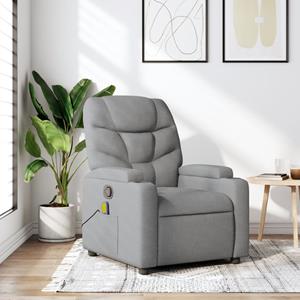 VidaXL Massagestoel verstelbaar stof lichtgrijs