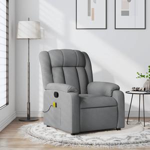 VidaXL Massagestoel verstelbaar stof lichtgrijs