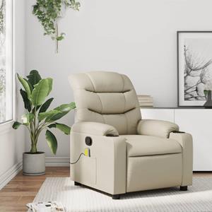 VidaXL Massagestoel verstelbaar kunstleer crème