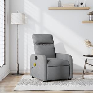 VidaXL Massagestoel verstelbaar stof lichtgrijs