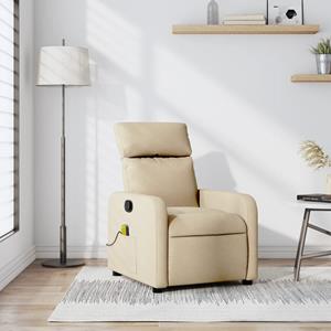 VidaXL Massagestoel verstelbaar stof crèmekleurig