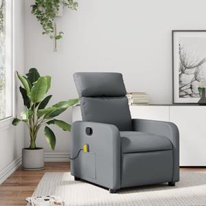 VidaXL Massagestoel verstelbaar kunstleer grijs