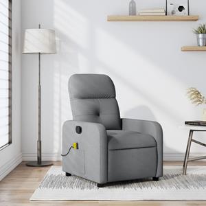 VidaXL Massagestoel verstelbaar stof lichtgrijs