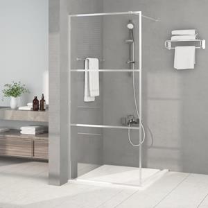 VidaXL Inloopdouchewand 90x195 cm transparant ESG-glas zilverkleurig