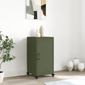 vidaXL Dressoir 36x39x72 cm koudgewalst staal olijfgroen