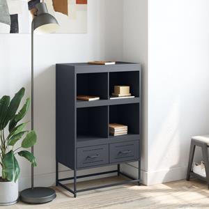 vidaXL Hoge kast 68,5x39x111,5 cm koudgewalst staal antracietkleurig