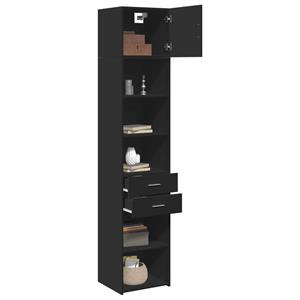 vidaXL Opbergkast smal 45x42,5x225 cm bewerkt hout zwart