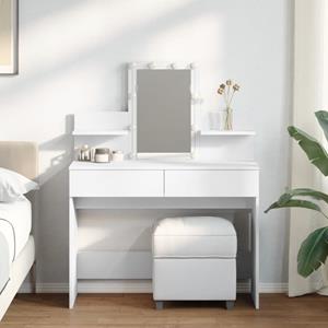 vidaxl Kaptafel met LED-verlichting 100x40x130 cm wit