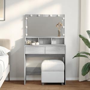vidaxl Kaptafel met LED 80x41x134,5 cm grijs sonoma eikenkleurig