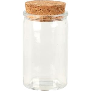 Excellent Houseware Voorraadpot Glas Met Kurk Deksel 50ml