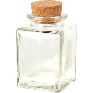 Excellent Houseware Voorraadpot Glas Met Kurk Deksel 80ml