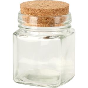 Excellent Houseware Voorraadpot Glas Met Kurk Deksel 160ml