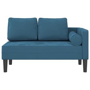 vidaXL Chaise longue met kussens fluweel blauw