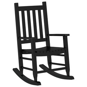 vidaXL Schommelstoelen 2 st voor kinderen massief populierenhout zwart