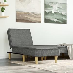 VidaXL Chaise longue stof donkergrijs