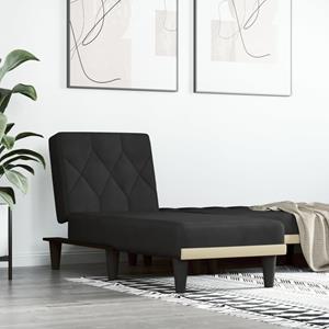 VidaXL Chaise longue fluweel zwart