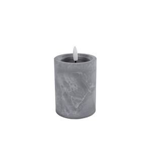 LED Kaars Ivar Met LED Verlichting Op Batterij Dia7,5cmx10cm Betonkleur