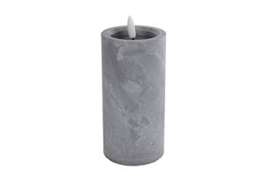 Merkloos LED Kaars Ivar Met LED Verlichting Op Batterij Dia7,5cmx15cm Betonkleur