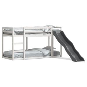 VidaXL Stapelbed met glijbaan en ladder grenenhout wit 90x190 cm